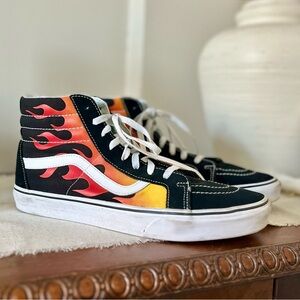 VANS Sk8-Hi Flame Reissue Men’s Black White Red Off The Wall